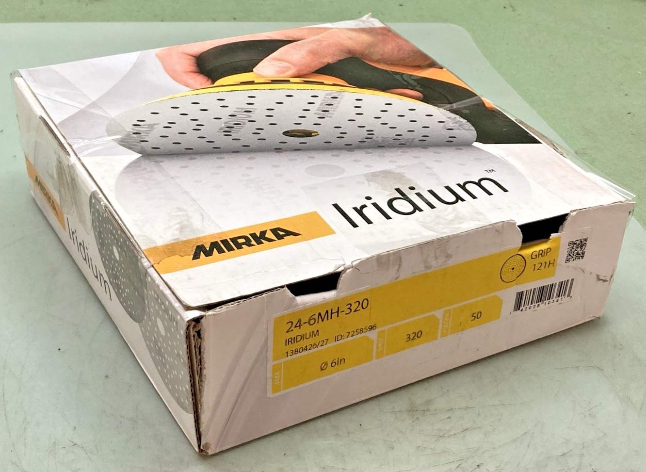 Pk 50 New Genuine Mirka 24-6MH-320 Iridium Grip 121H 6" 320 Sanding Disc