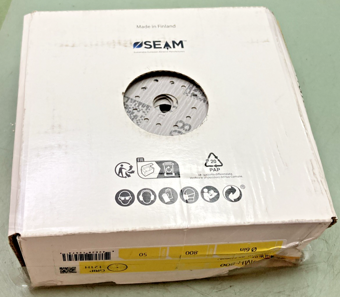 Pk 50 New Genuine Mirka 24-6MH-800 Iridium Grip 121H 6" 800 Sanding Disc