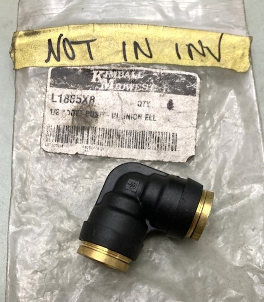 Kimball Midwest L1865x8 DOT Push-In Union Elbow 1/2" New Genuine