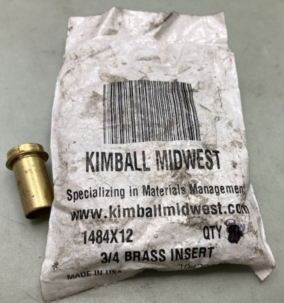 Qty 6 Kimball Midwest 1484x12 Brass Insert 3/4" New Genuine