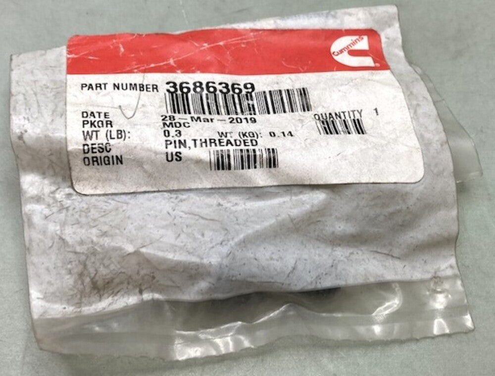 Cummins 3686369 Threaded Pin New Genuine