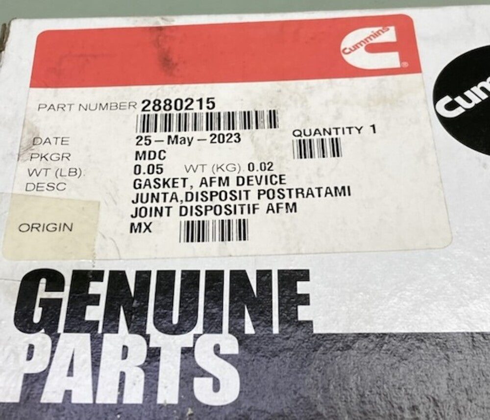 Cummins 2880215 Gasket New Genuine