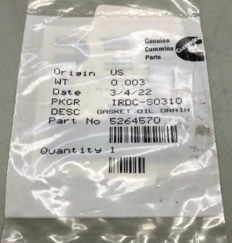 Cummins 5264570 Oil Drain Gasket New Genuine
