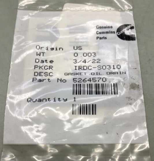 Cummins 5264570 Oil Drain Gasket New Genuine