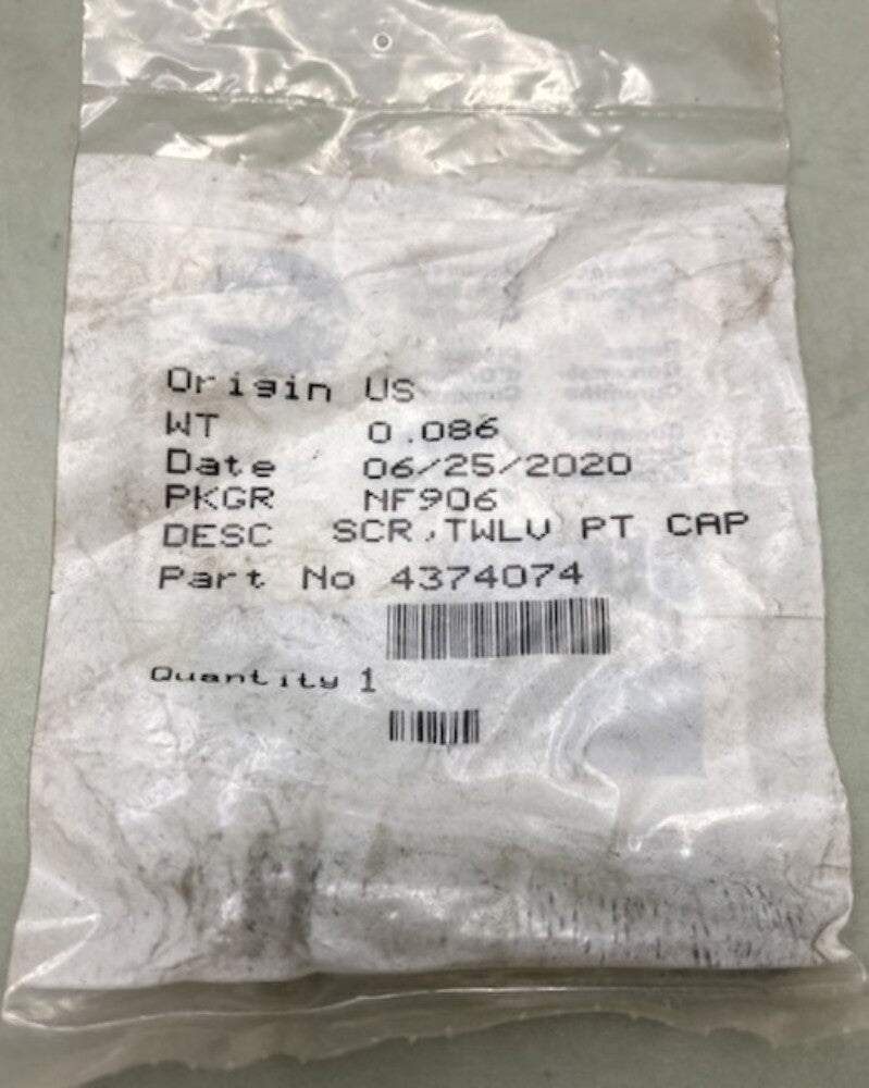 Cummins 4374074 Screw, 12 Point Cap New Genuine