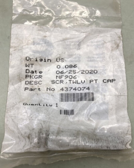 Cummins 4374074 Screw, 12 Point Cap New Genuine