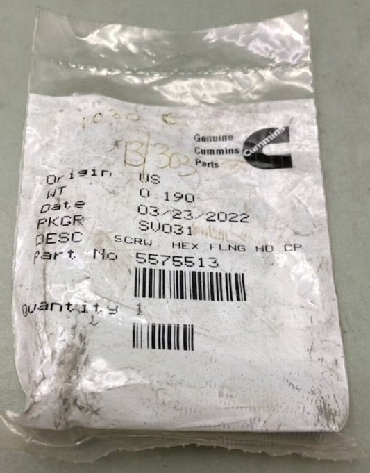 Cummins 5575513 Screw Cap Hexagon Flange Head New Genuine