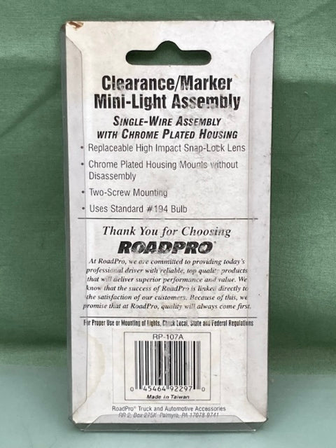 RoadPro RP-107A CLEARANCE/MARKER MINI-LIGHT ASSY New Genuine