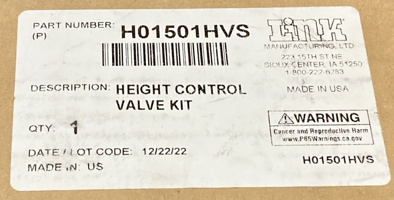 New Genuine Link H01501HVS Height Control Valve Kit Incomplete Kit