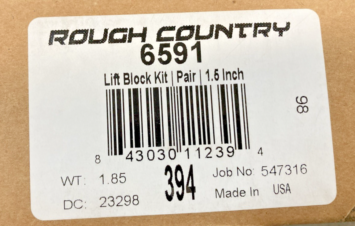 Genuine Rough Country 6591 Lift Block Kit 1.5"