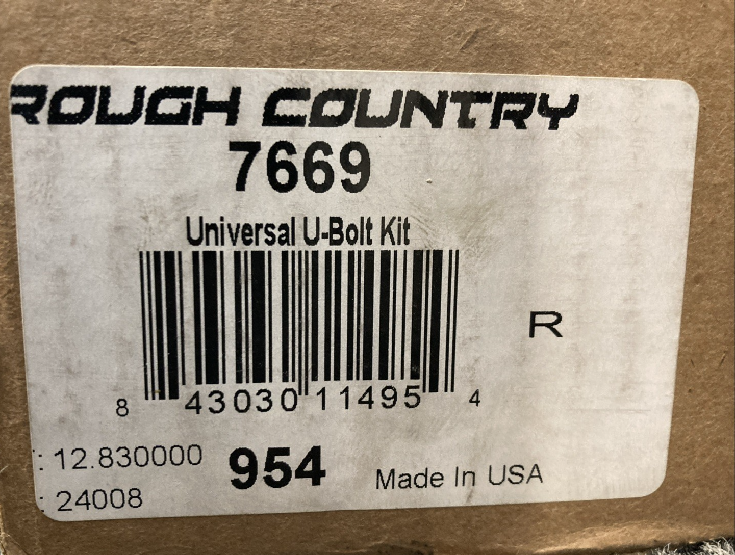 New Genuine Rough Country 7669 Universal Semi-Round U- Bolt Kit