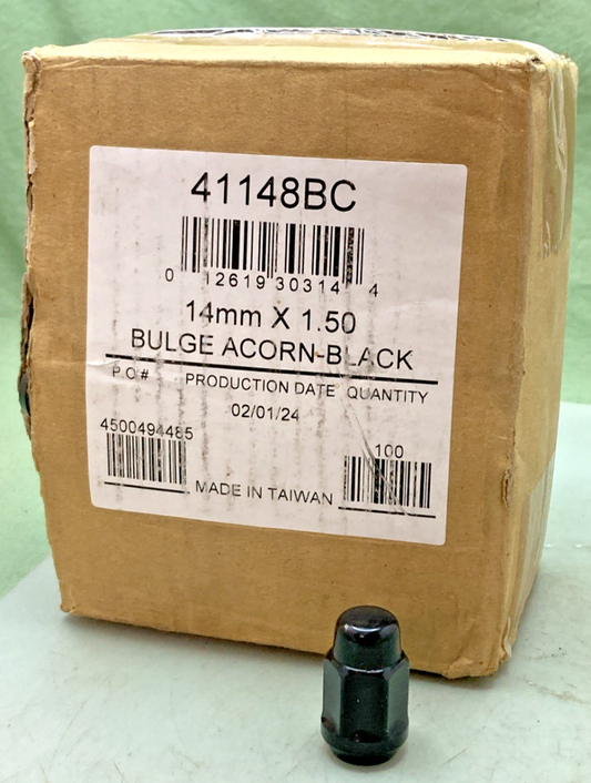 Qty 100 New Replaces Gorilla 41148BC 14mm x 1.50 Bulge Acorn-Black