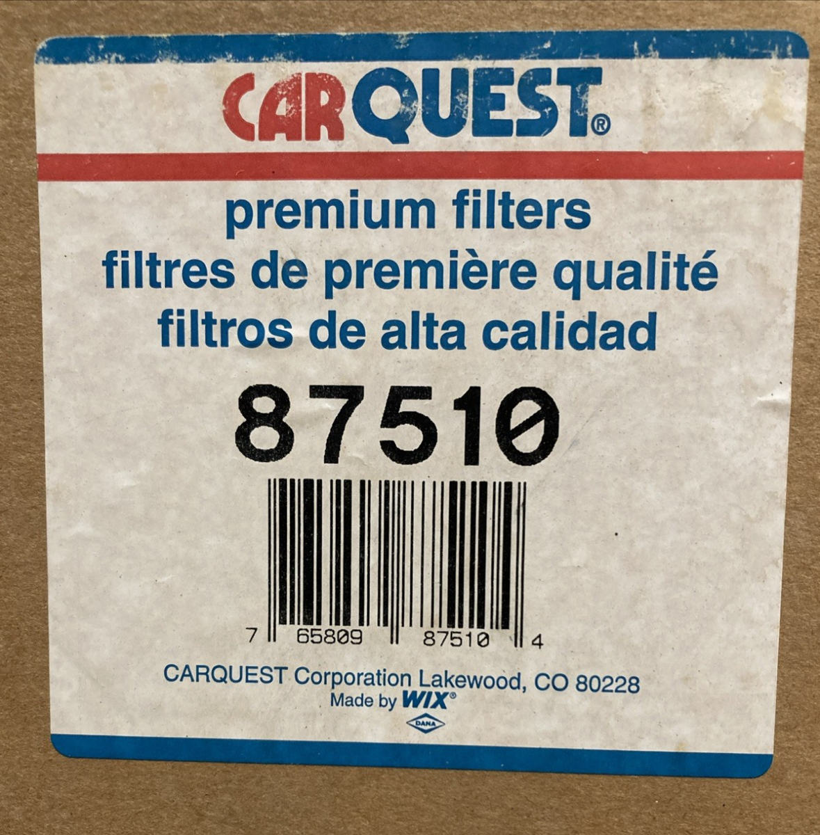 New Genuine Carquest 87510 Air Filter