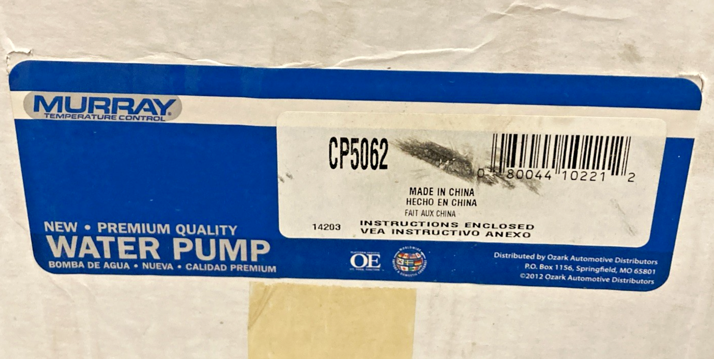 New Genuine Murray CP5062 Water Pump