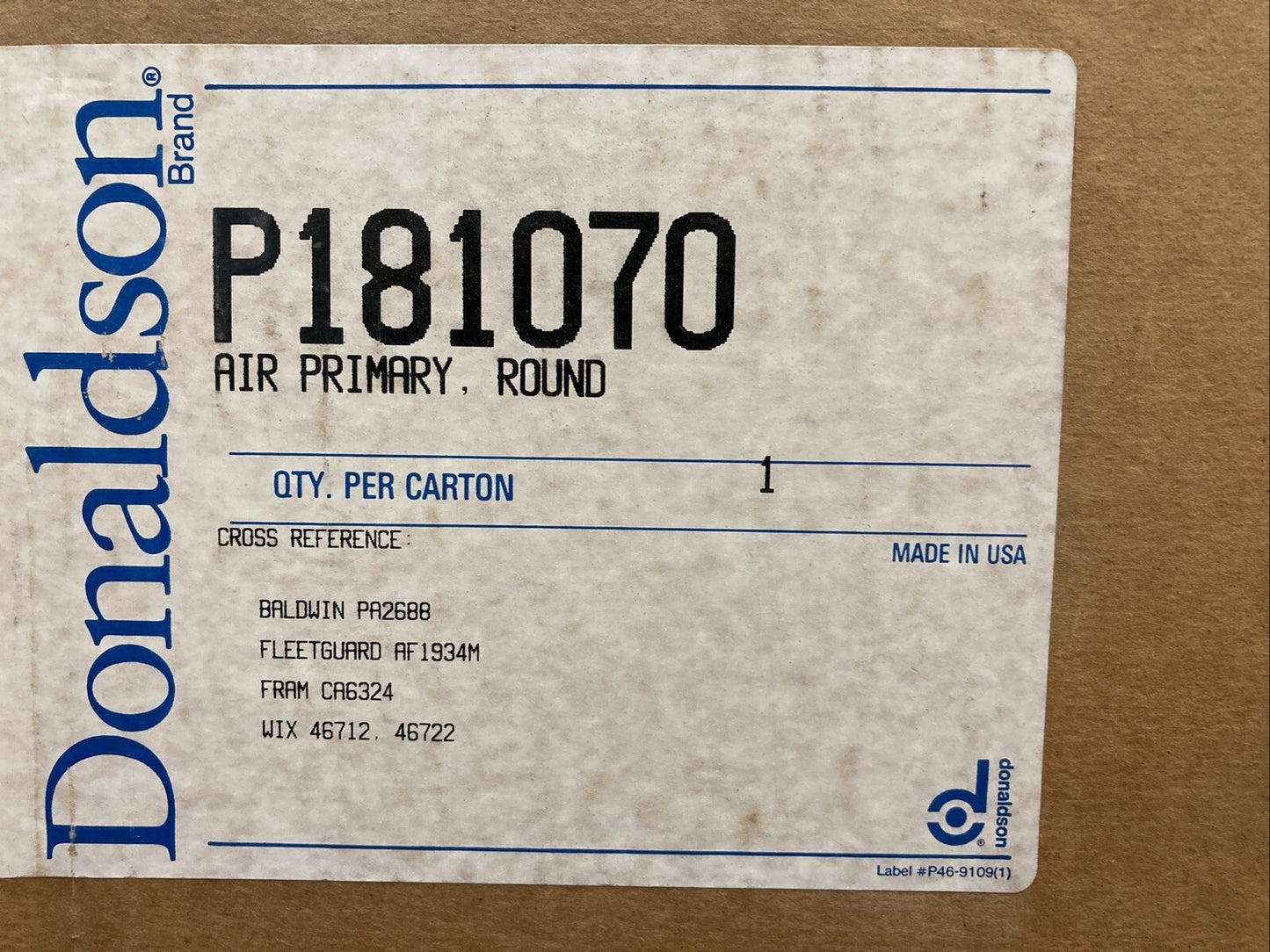 New Genuine Donaldson P181070 Air Primary Round