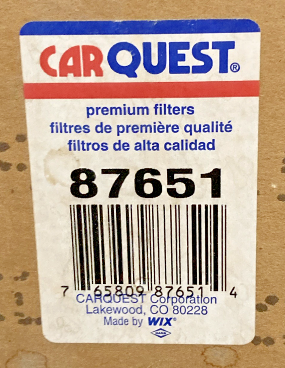 New Genuine Carquest 87651 Air Filter