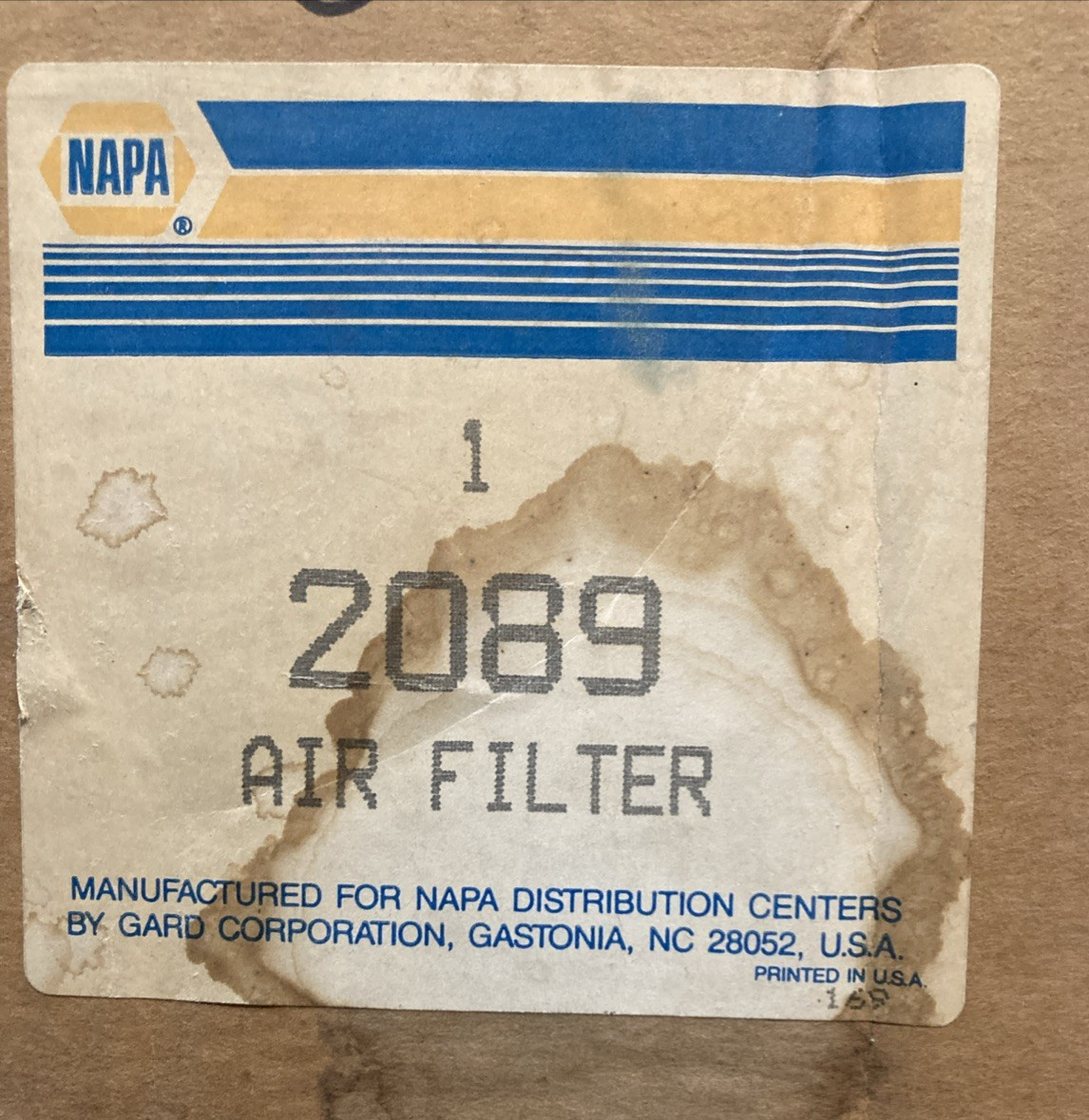 New Genuine Napa 2089 Air Filter
