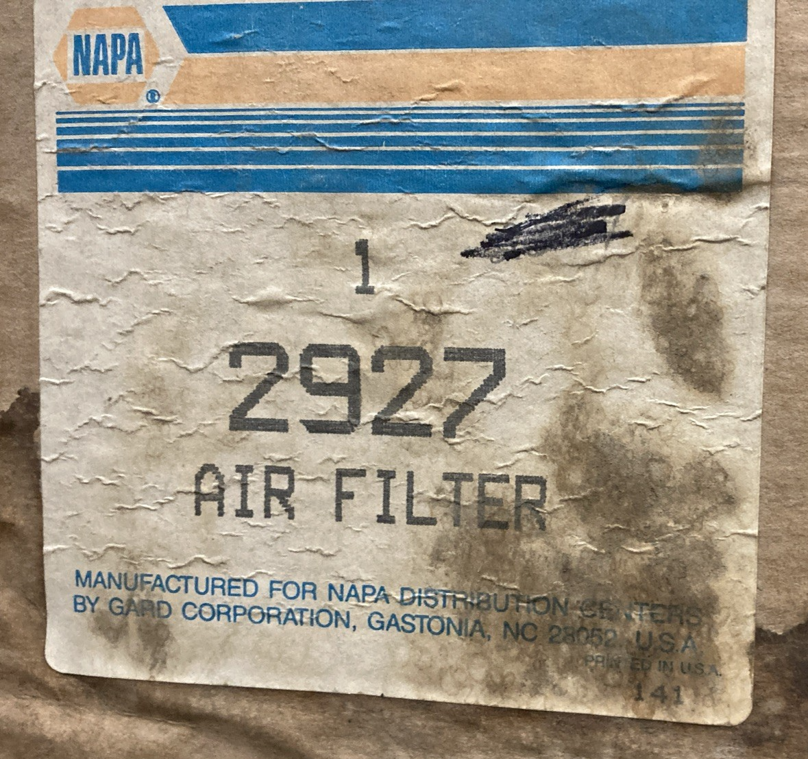 New Genuine Napa 2927 Air Filter