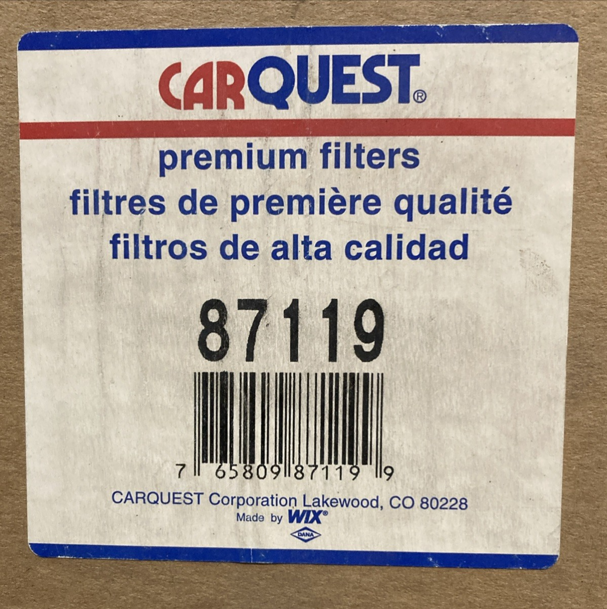 New Genuine Carquest 87119 Air Filter