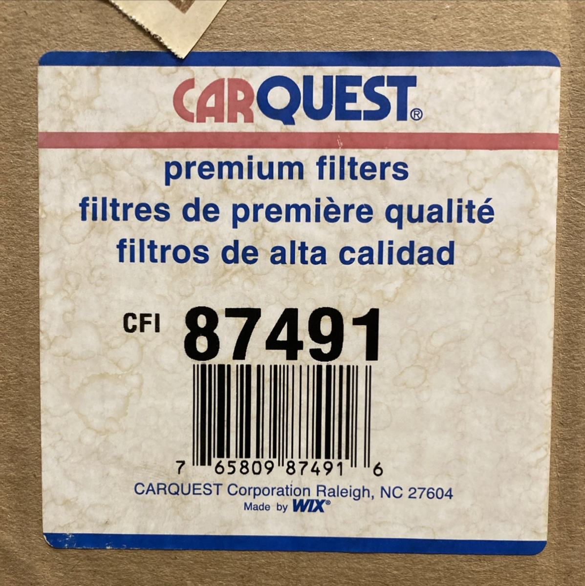 New Genuine Carquest 87491 Air Filter