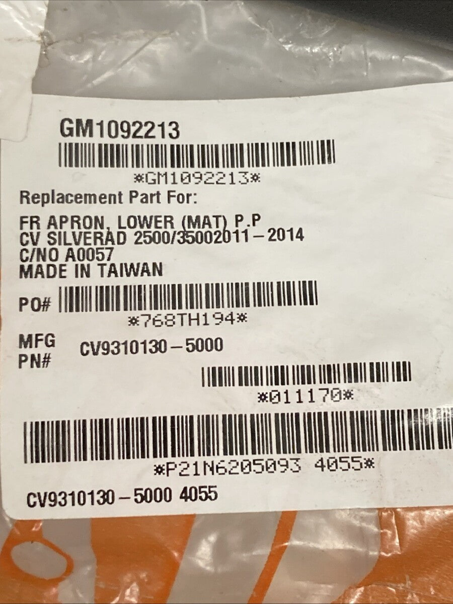 New Genuine AP CV9310130-5000 Front Bumper Valance Replaces GM1092213