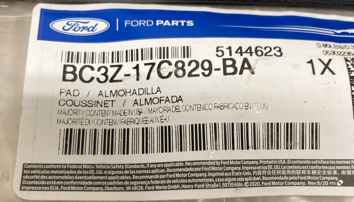 New Genuine Ford BC3Z-17C829-BA Top Pad