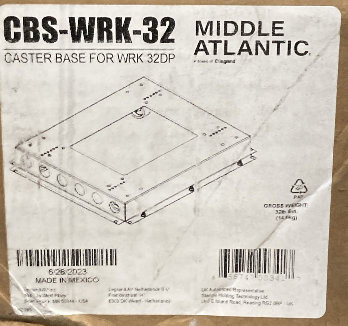 NEW GENUINE MIDDLE ATLANTIC CBS-WRK-32 Skirted, Caster, Wheelbase