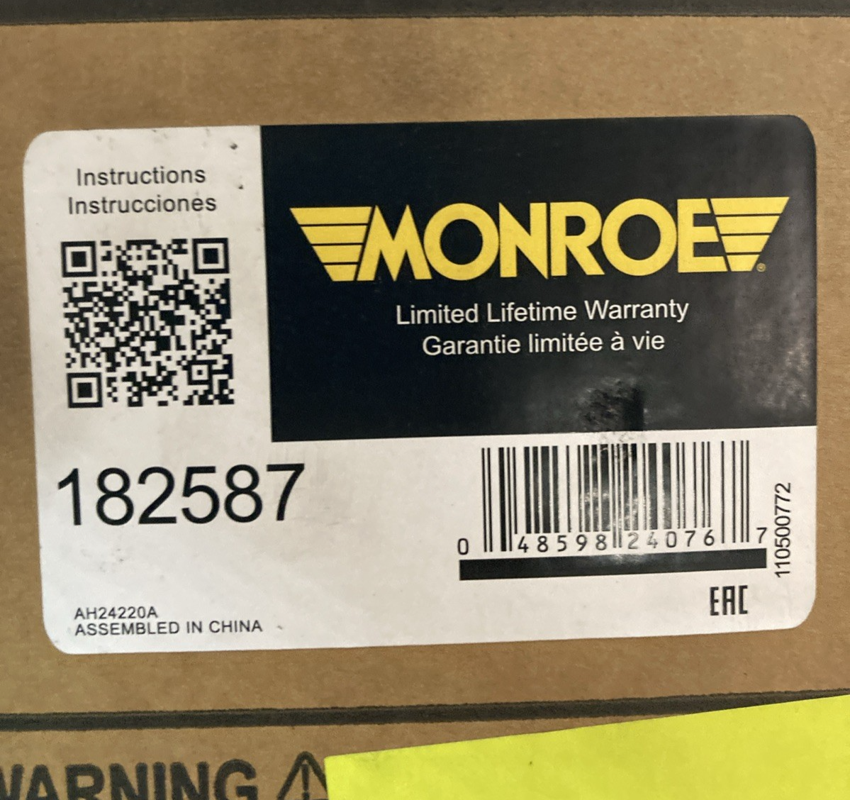 New Genuine Monroe 182587 Suspension Strut Shock Coil Spring Assembly