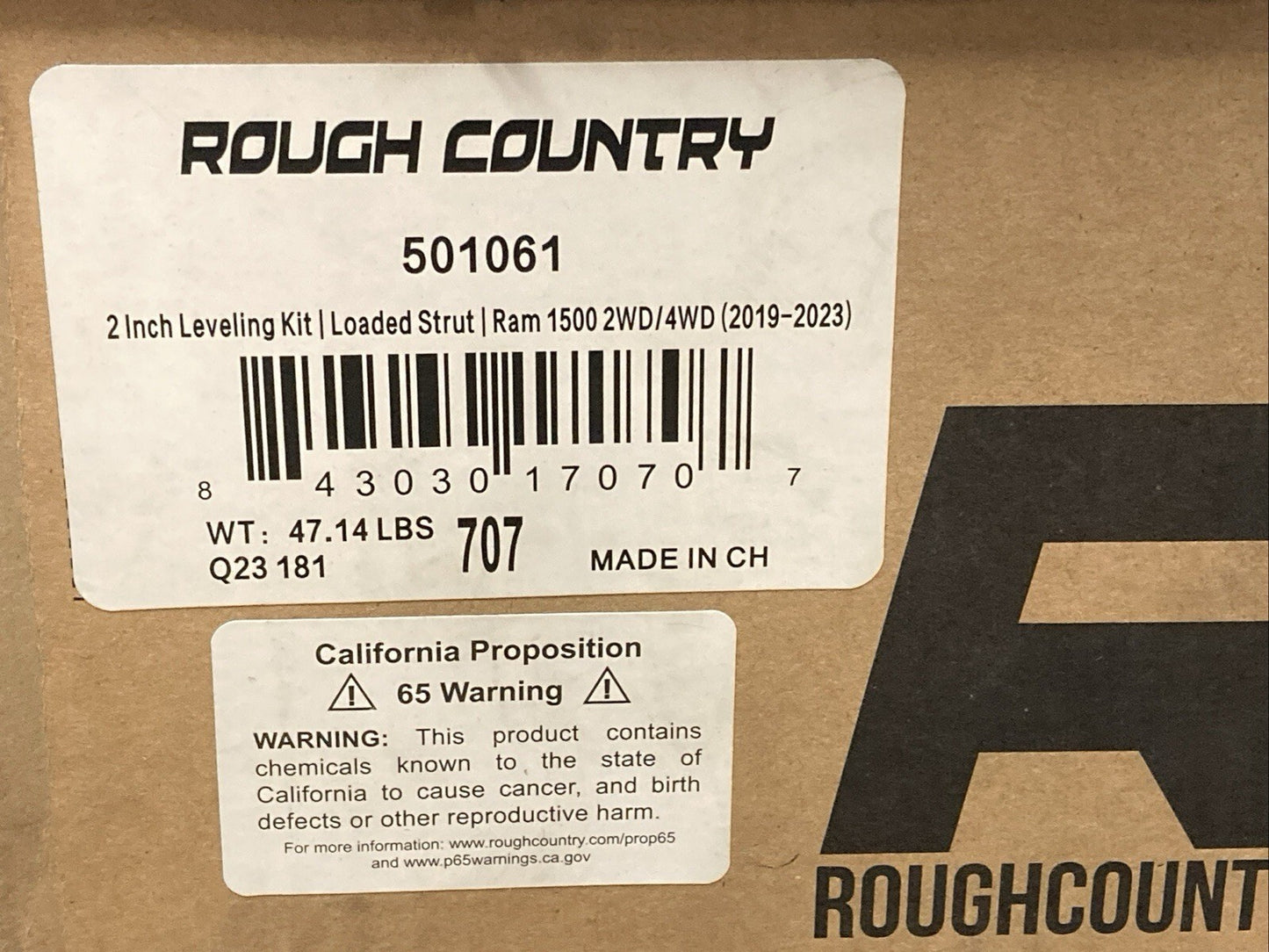 New Genuine Rough Country 501061 Leveling Struts N3, 2" Loaded